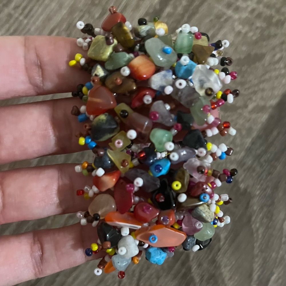 Colorful Beaded Stone Multi Bracelet Cuff